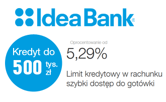 Idea Bank zwiększa limit kredytowy w rachunku do 500 000 zł